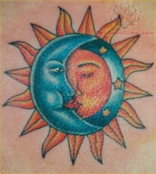 Moon And Sun Love Tattoo