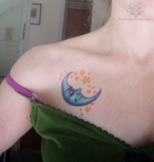 Moon Tattoo On Front