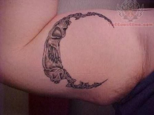 Moon Tattoo On Muscles