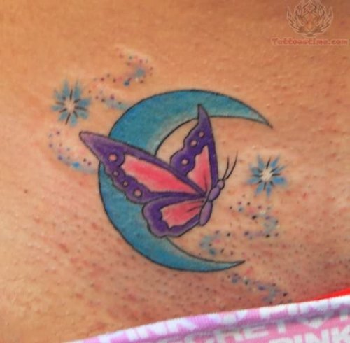 Moon Tattoo For Attractive Woman