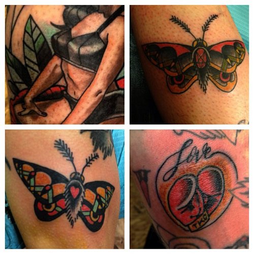 Colored Moth Tattoos