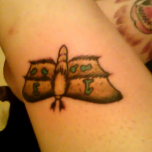 Awesome Awesome Grey Ink Moth Tattoo