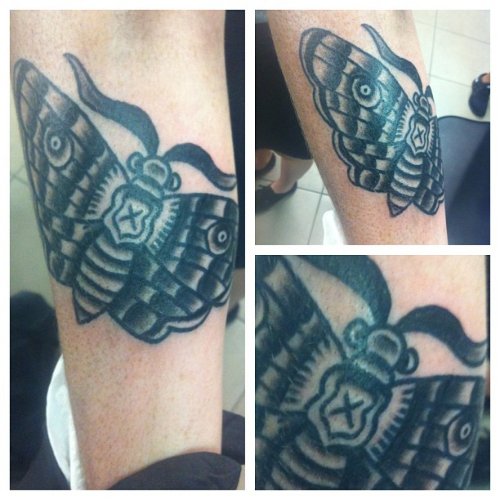 Black Ink Moth Tattoo Designs
