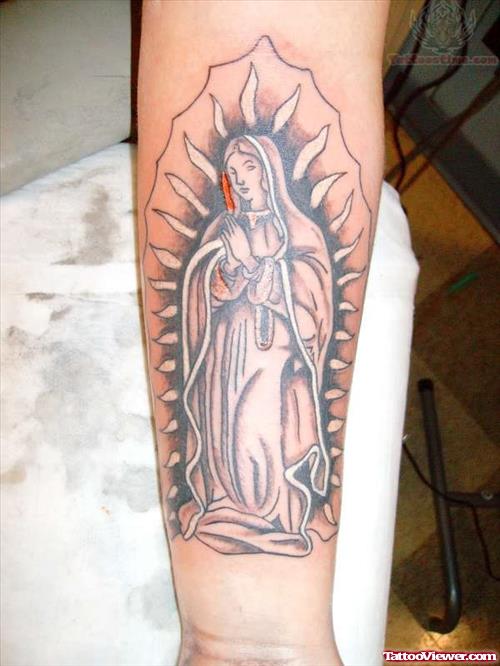 Mother Mary Tattoo On Wrist