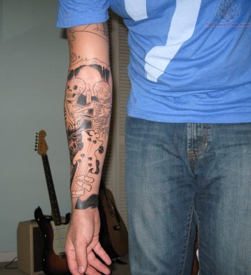 Skeleton Tattoos On Arm