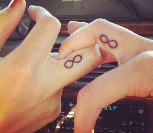 Daughter And Mother Symbols Tattoos On Fingers