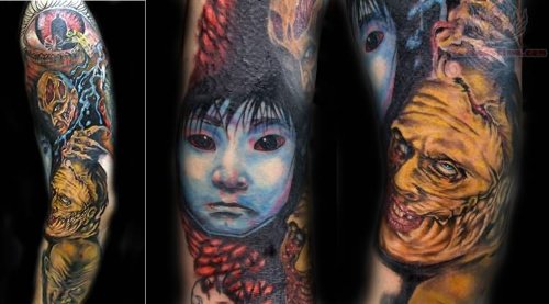 Horror Sleeve Tattoo