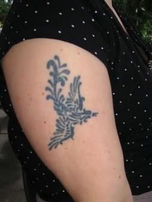 Phoenix Bird Tattoo On Muscle