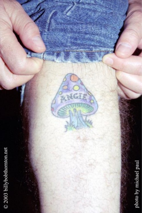 Magic angie Mushroom Tattoo On Leg