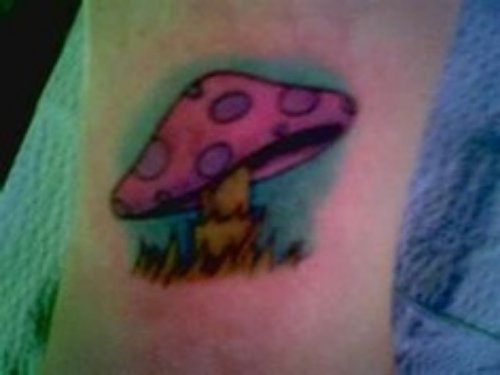 Trippy Colored Mushroom Tattoo