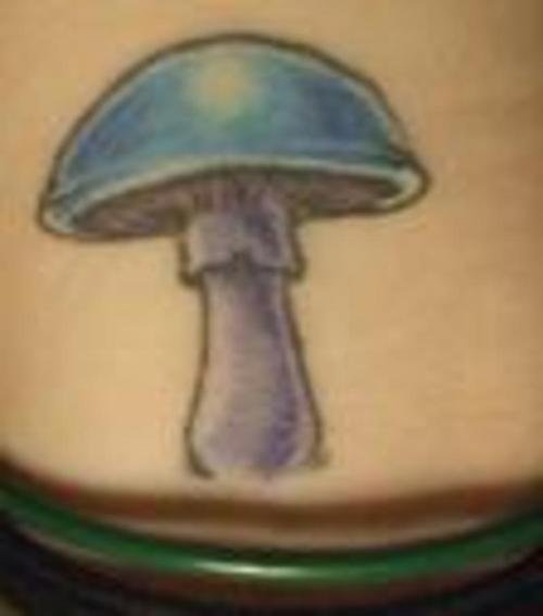Color Mushroom Tattoo On Lowerback