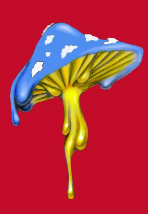 Special Blue Mushroom Tattoo Design