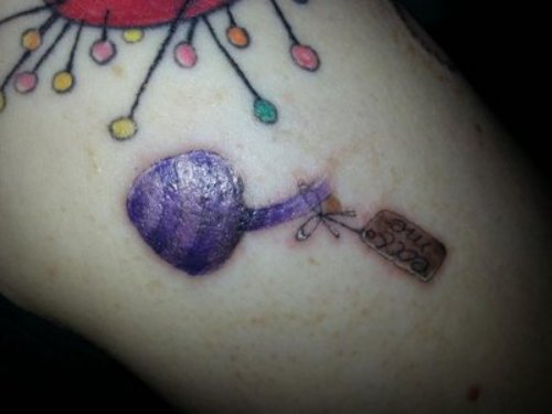 Purple Ink Small Mushroom Tattoo