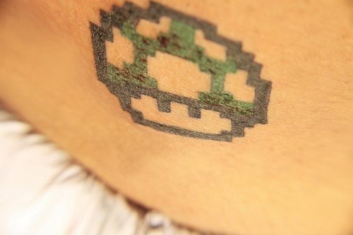 Green Mario Mushroom Tattoo