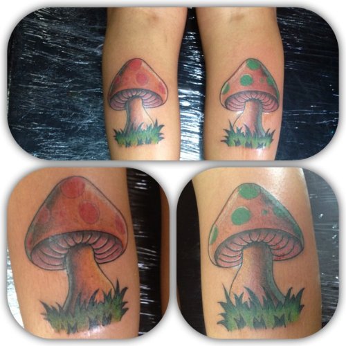 Awesome Colored Mushroom Tattoos