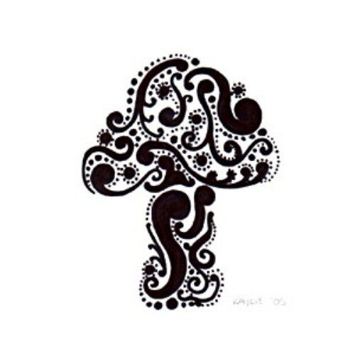 Beautiful Trippy Mushroom Tattoo Design