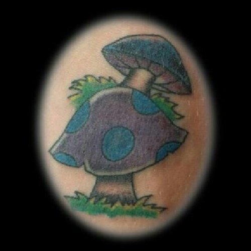 Colored Mushrooms Tattoos Image