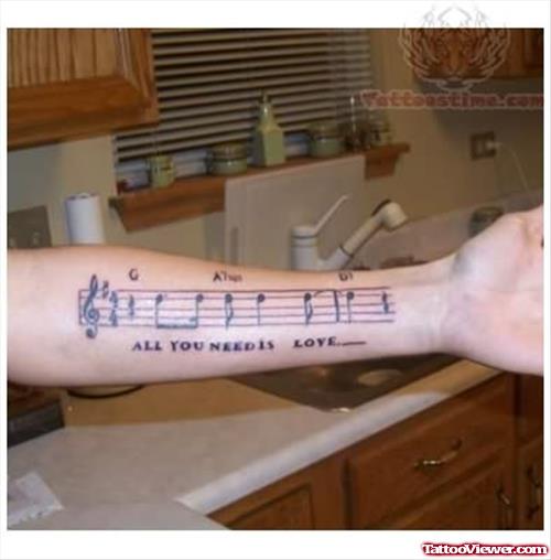 Music Love Tattoo On Arm