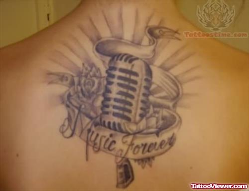 Upper Back Music Tattoo