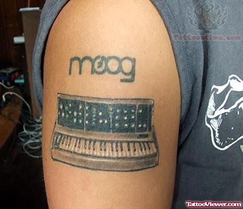 Music Piano Tattoo On Bicep