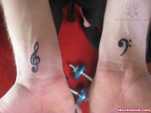 Muscial Tattoo On Wrists
