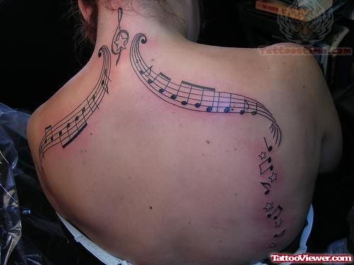 Musical Notes Tattoos On Back