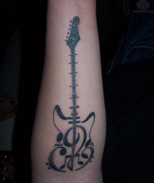 Guitar Tattoo For Arm