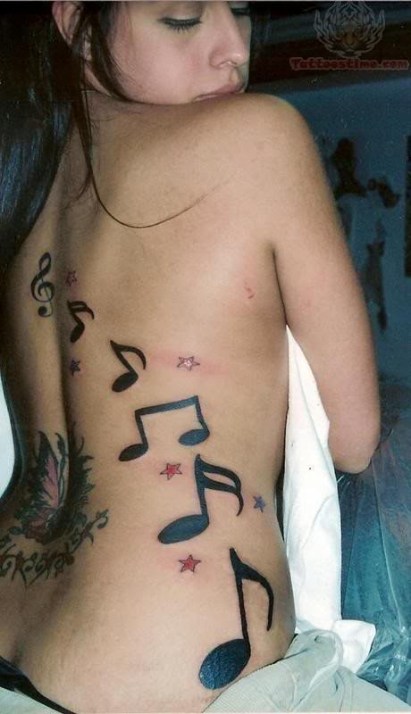 Back Body Music Tattoo