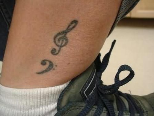 Music Tattoo On Leg