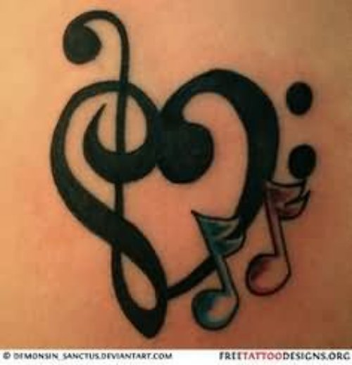 Black Ink Music Tattoo Design