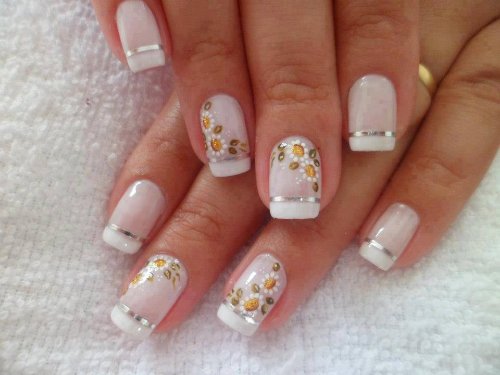 Amazing Color Flowers Nail Tattoos