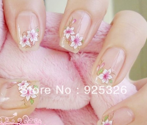 Pink Flowers Nail Tattoos