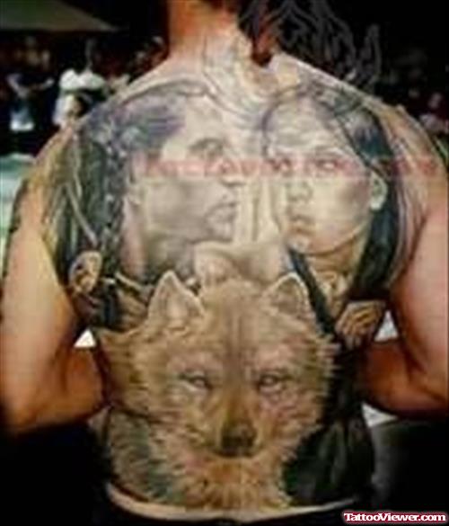 Full Back Native American Tattoo