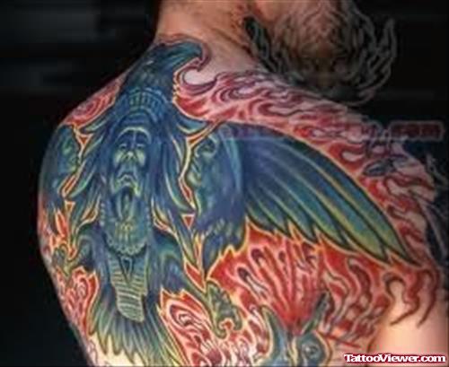Colorful Back Body Tattoo