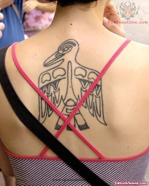 Native American Bird Tattoo On Back