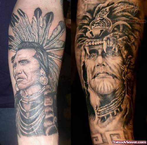 Native American And Warriors Tattoo