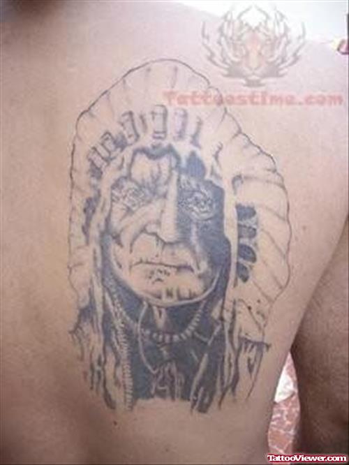 Elegant Native American Tattoo On Back