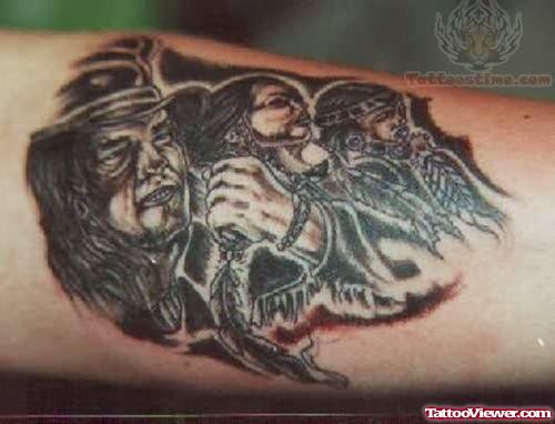 Native American Black Ink Tattoos