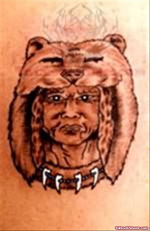 Ancient Women Face Native American Tattoo