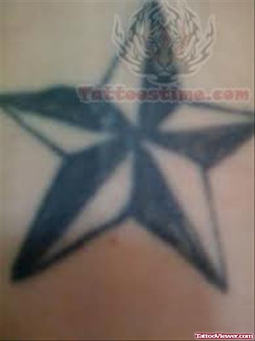 Nautical Black Ink Star Tattoo