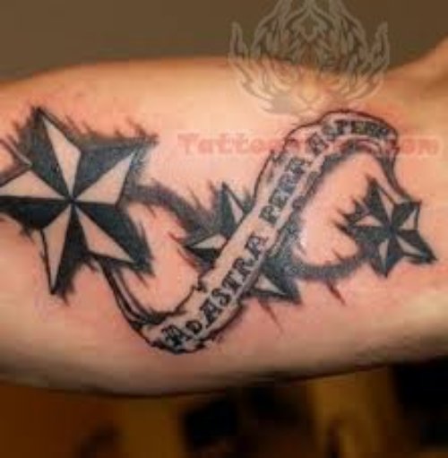 Nautical Stars Tattoos On Muscles