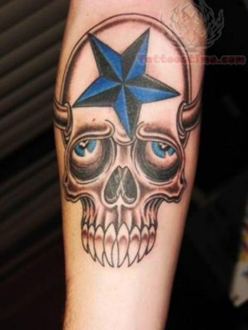 Nautical Star And Skull Tattoo