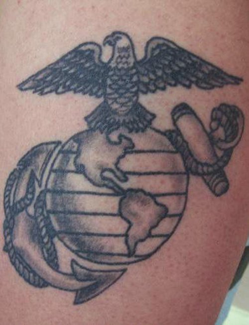 Grey Ink Navy Symbol Tattoo