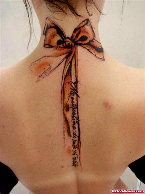 Abstarct Back Neck Tattoo For Girls