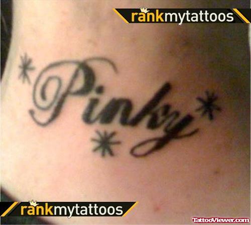 Pinky Name Neck Tattoo