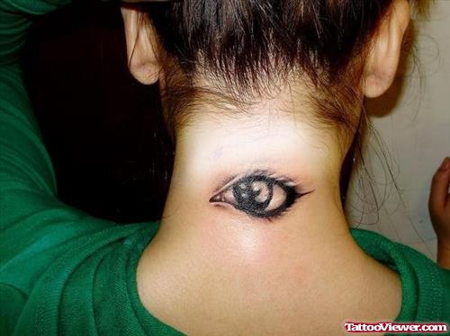 Awesome eye Back Neck Tattoo