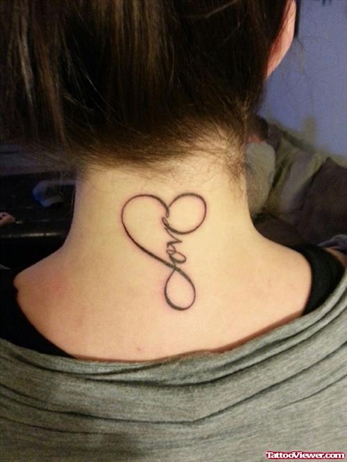 Infinite Love Back Neck Tattoo