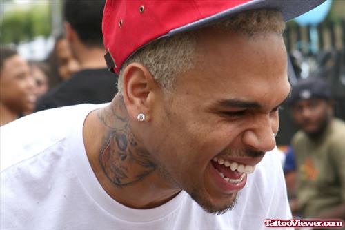 Chris Brown Neck Tattoo For Guys
