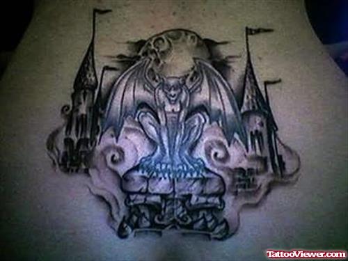 Nice Gargoyle Tattoo On Neck