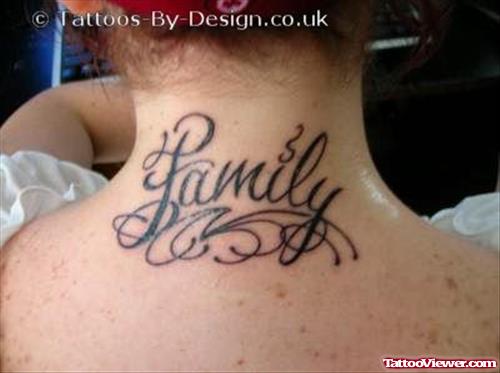 Family Tattoo On Back Neck